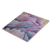 roze wolken schilderen tegeltje (Zijkant)