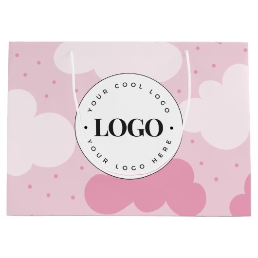 Roze wolken Stotted Kind Winkelmerk Aangepaste Log Groot Cadeauzakje (Voorkant)