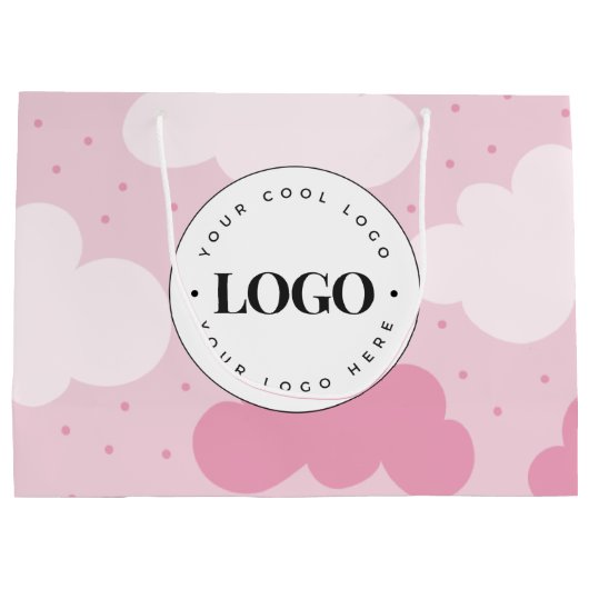 Roze wolken Stotted Kind Winkelmerk Aangepaste Log Groot Cadeauzakje (Achterkant)