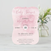 Roze wolkenBaby shower Kaart (Staand voorkant)
