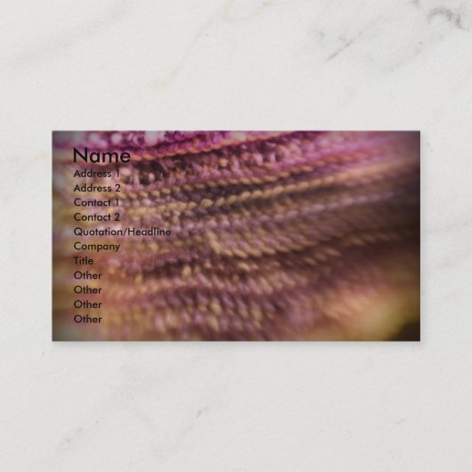 Roze wollen Visitekaartjes (Voorkant)