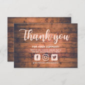 Roze Wooden Dank u Aangepast medium invoegen (Voorkant / Achterkant)