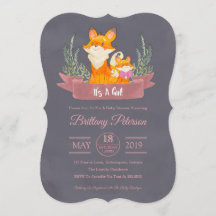 Roze Woodland Fox Girl Baby shower