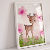 Roze Woodland kwekerij Art Print Set
