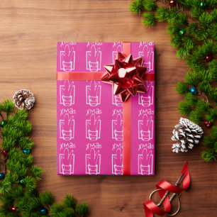 Roze Xmas Cadeaupapier