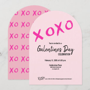 Roze XOXO Cute Galentine Day Party Kaart