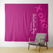 Roze XOXO Galentine's Dag Viering Wandkleed (In Situ (horizontaal))