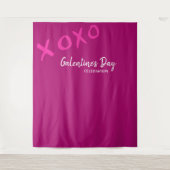 Roze XOXO Galentine's Dag Viering Wandkleed (Voorkant)
