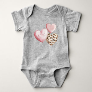 Roze XOXO Luipaardprint Harten Romper