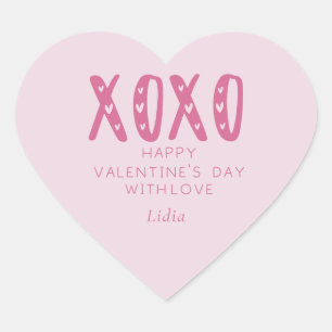Roze XOXO, Valentijnsdag Hart Sticker