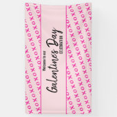 Roze XOXO Welkom Galentine Dag Spandoek (Verticaal)