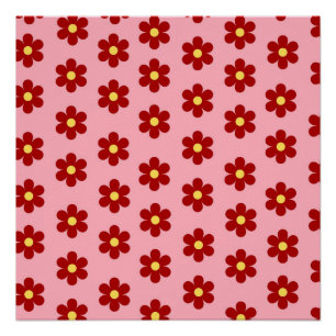 Roze Y2K Bold Wildflower Levendige Spring Art Perfect Poster