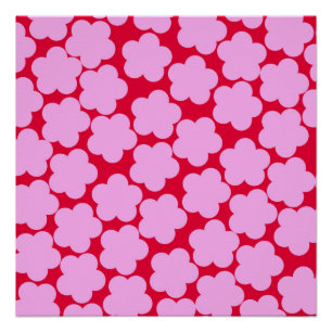 Roze Y2K Bold Wildflower Levendige Spring Art Perfect Poster