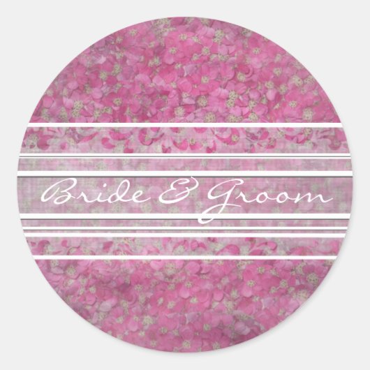 Roze Yarrow Elegant Stickers (Voorkant)