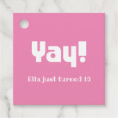 Roze yay bedankjes labels (Voorkant)