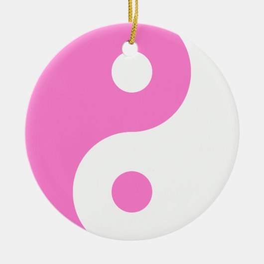 Roze Yin Yang Symbol Keramisch Ornament (Voorkant)