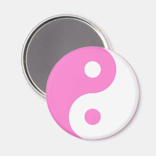 Roze Yin Yang Symbol Magneet