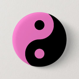 Roze Yin Yang Symbol Ronde Button 5,7 Cm