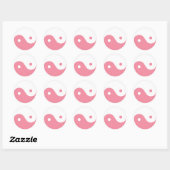 Roze Yin-Yang-symbool Ronde Sticker (Vel)