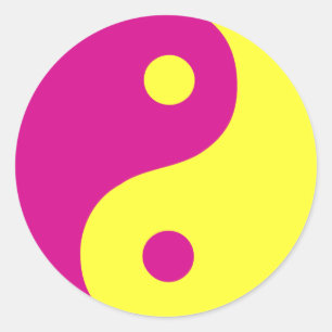 Roze Yin Yang Taoist-symbool Ronde Sticker