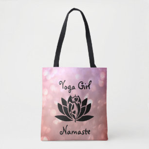 roze Yoga Girl Namaste design Draagtas
