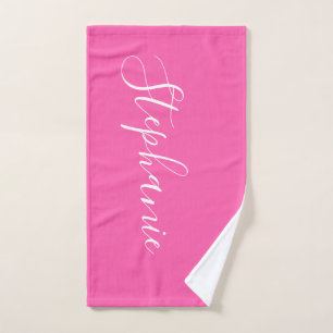 Roze Yoga Mat gepersonaliseerde monogram yoga hand Handdoek