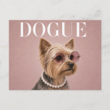 Roze Yorkshire Terrier Yorkie-hond Covergirl