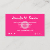 Roze YouTuber Video Editor Movie Makers vlogger Visitekaartje (Achterkant)