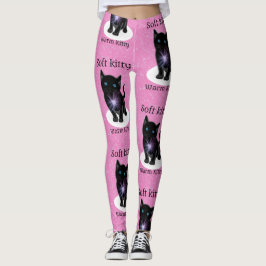 Roze zacht kat leggings