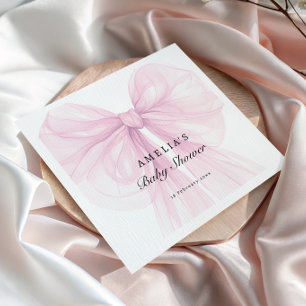 Roze Zachte Elegante Strik Baby Borrel Servet
