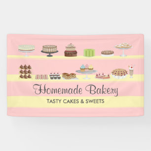 Roze Zachte Lekkere Bakkerij Taarten Snoepjes Snoe Spandoek
