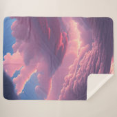 Roze zachte wolken sherpa deken (Voorkant (horizontaal))