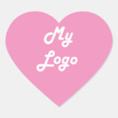Roze zakelijk logo hart sticker (Voorkant)