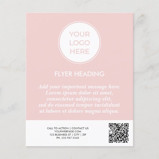 Roze Zakelijk Logo QR Code Sjabloon Flyer (Voorkant)