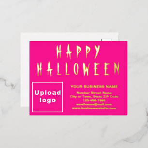 Roze Zakelijk Merk op Halloween Folie Feestdagen Briefkaart