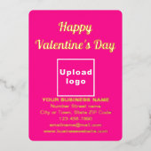 Roze Zakelijk Merk op Valentijn Folie Feestdagenkaart (Voorkant)