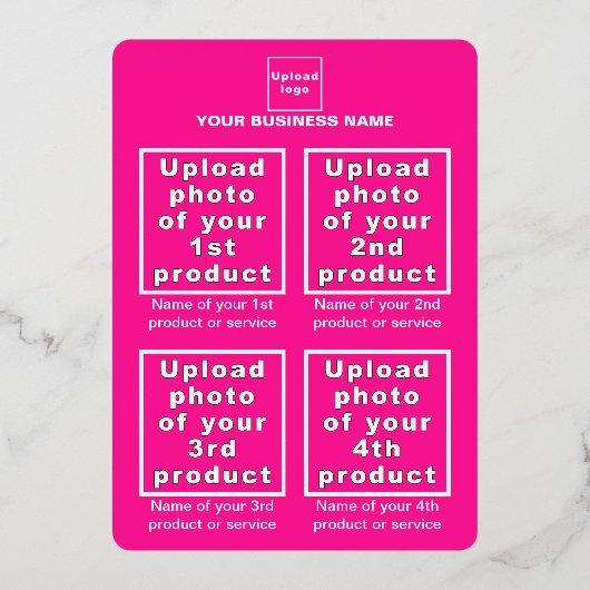 Roze Zakelijk Merk op Valentijn Folie Feestdagenkaart (Achterkant)