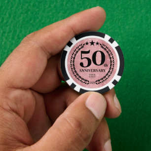 Roze Zakelijke 50ste Verjaardag Poker Chips
