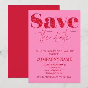 Roze zakelijke feest uitnodiging Save the date