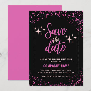 Roze zakelijke feest uitnodiging Save the date Gla