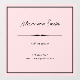 Roze Zakelijke Kantoor Naam Lijst Zwart Raamsticker