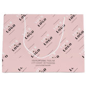 Roze zakelijke Logo Patroon Promotie Aangepaste te Groot Cadeauzakje (Voorkant)