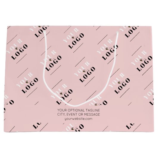 Roze zakelijke Logo Patroon Promotie Aangepaste te Groot Cadeauzakje (Voorkant)