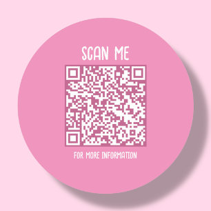 Roze Zakelijke QR-code scanbaar Ronde Sticker