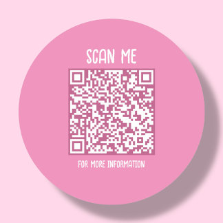 Roze | Zakelijke QR-code scanbaar Ronde Sticker