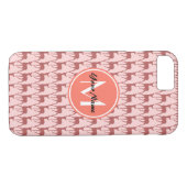 Roze zalm Deer, Aangepast monogram, Gepersonalisee Case-Mate iPhone Case (Achterkant (Horizontaal))