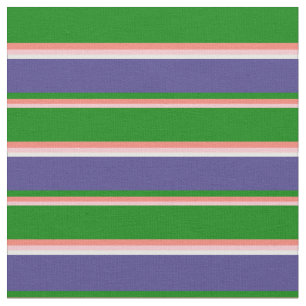 Roze, zalm, Groen, Donkerblad blauw en Wit Stof