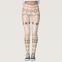 Roze Zand Beige Tribal Aztec Stripe Legging