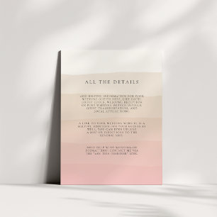 Roze zand Details van de bruiloft Informatiekaartje