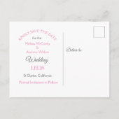 Roze Zand Dollar Thema Bruiloft Save the Date Aankondigingskaart (Achterkant)